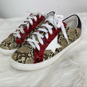 N& Z Sky Fashion Sneakers with Snake Skin Print